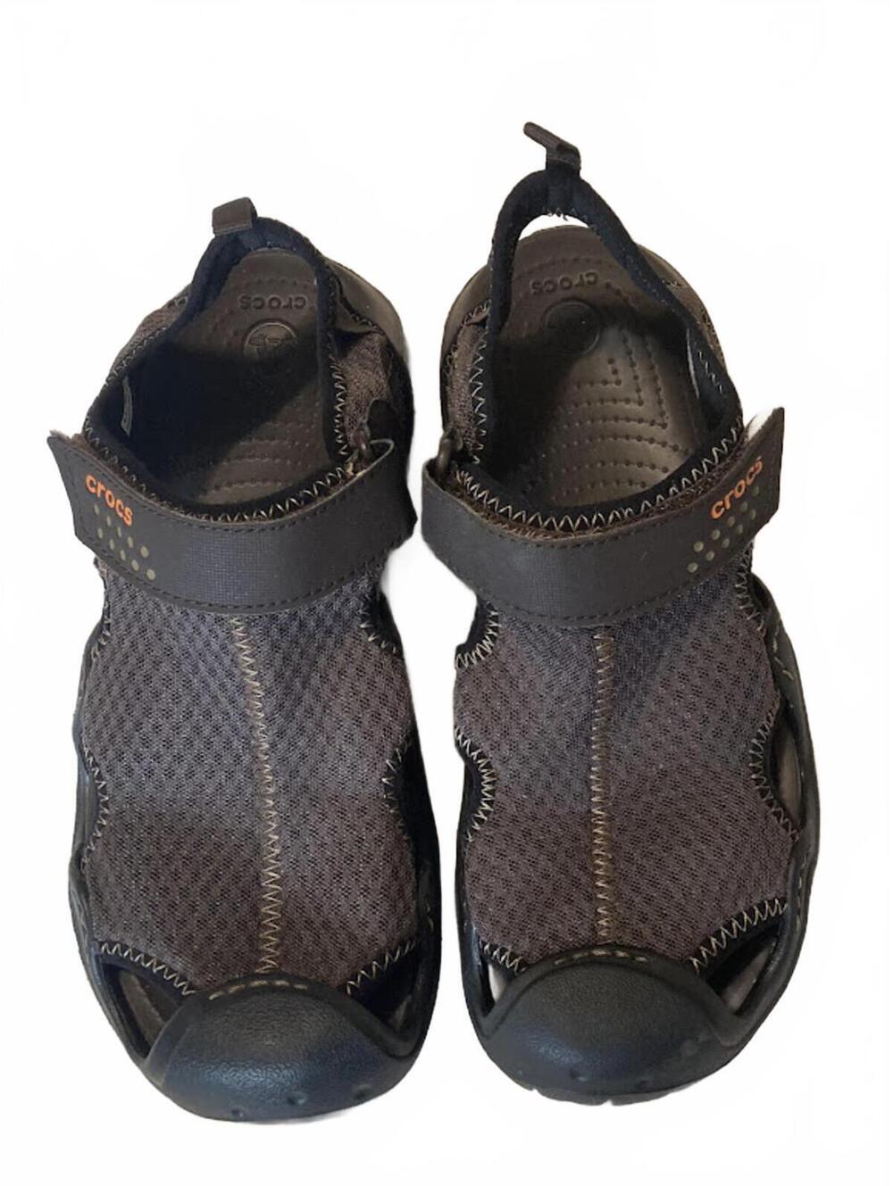 Crocs Swiftwater Mesh Sandals Shoes Men's Size 9 Brown Comfort Outdoor